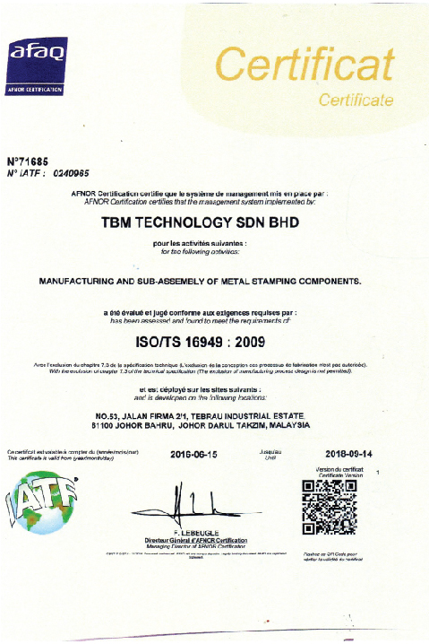 ISO/TS 16949 : 2009 ISO/TS 16949 : 2009